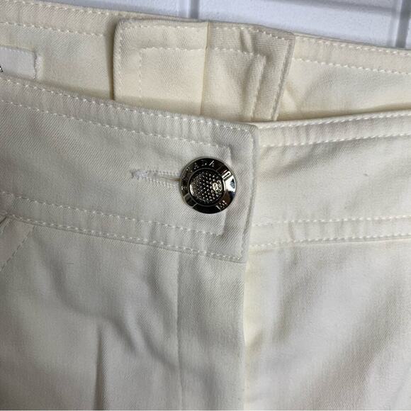 Escada floral Hawaii tropical embroidered‎ pleated front white pants size 26 - Picture 11 of 11